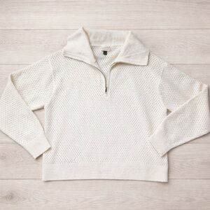 Universal Thread Cream Quarter Zip Knit Sweater - Size Large